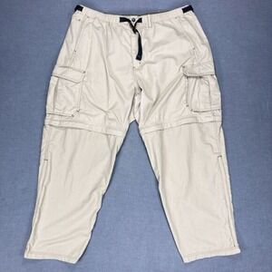 REI Convertible Hiking Pants Men Tan XXL UPF 50+ Cargo Zip Off Outdoor Quick Dry